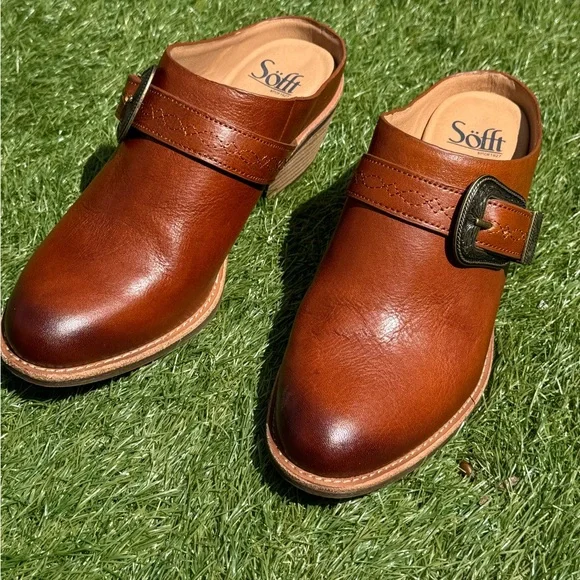 Söfft Adara Italian Leather Mules • Bourbon • US 9 • 2″ Heel • Arch Support - Picture 3 of 16